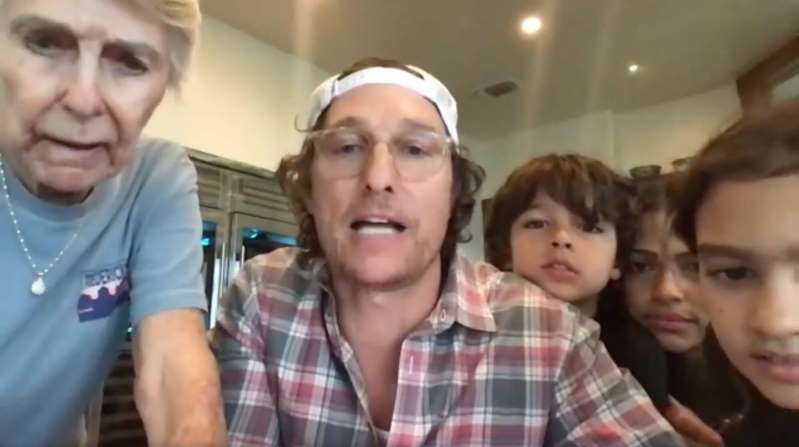 Matthew McConaughey and Family Play Virtual Bingo with Senior Living Home as Residents Self-Isolate